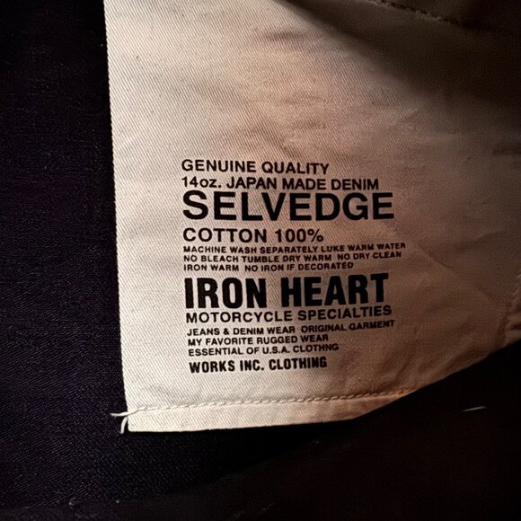 Iron Heart Men's Slim Fit Jeans - Deep Black - Picture 8 of 8